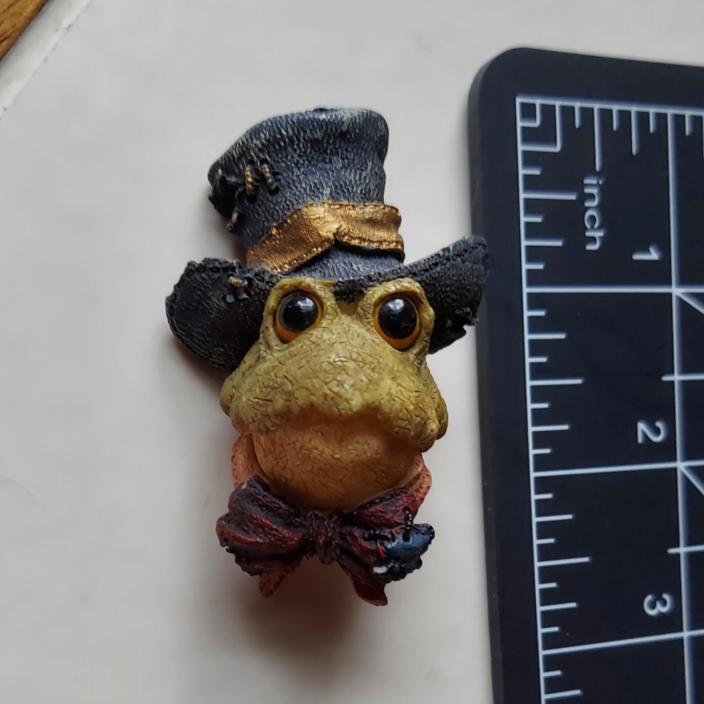 Boyds Bears Folkwear Frog In Top Hat Pin Resin Brooch Free Gift Bag 12$